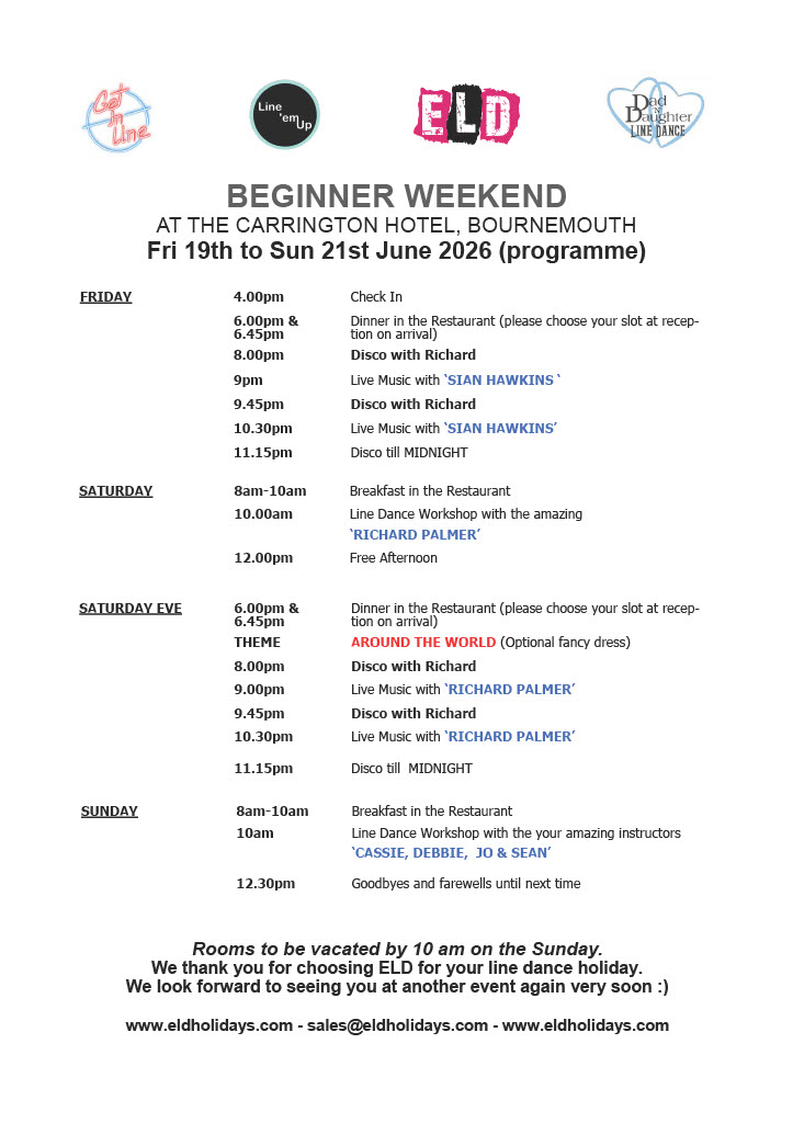 Triple Club Weekend June 2026 programme